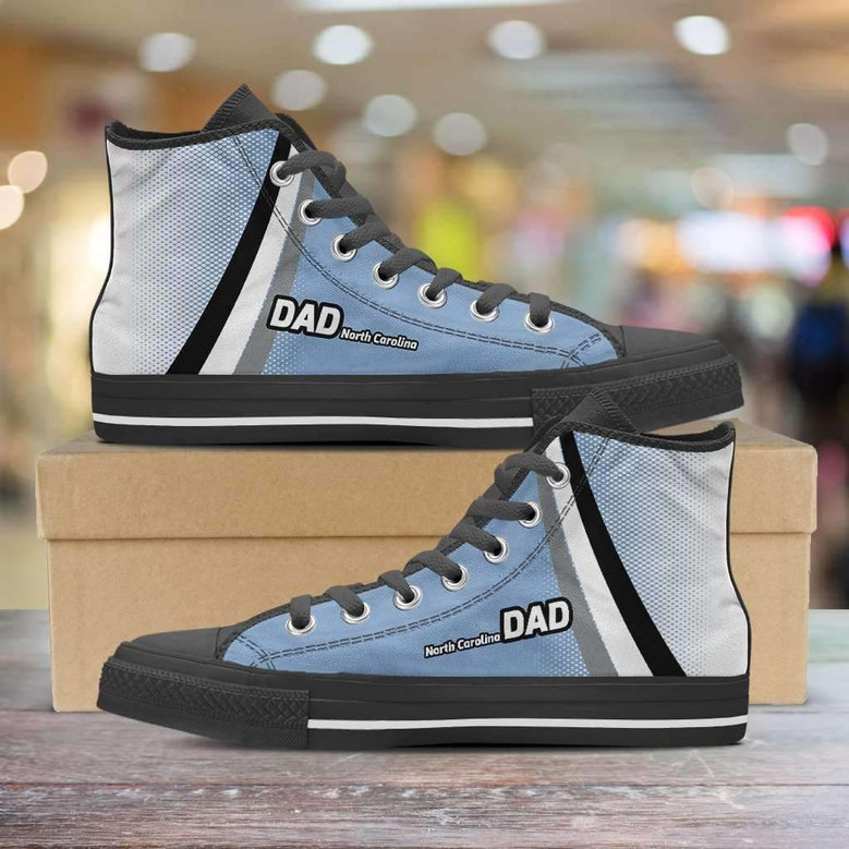 North Carolina Dad Basketball Fan Canvas High Top Shoes Sneakers