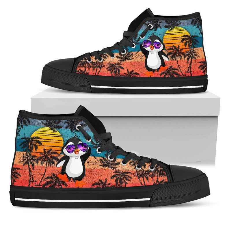 Penguin Summer High Top Shoes For Women Shoes For Men Custom Shoes Monsterry