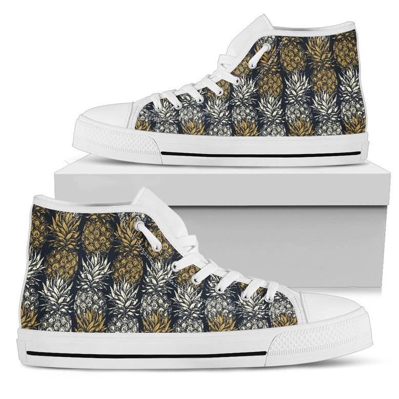 Pineapple Print Design Pattern Women High Top Shoes