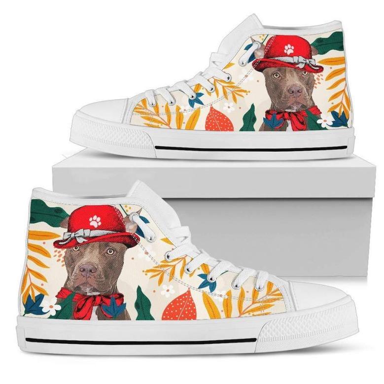 Pit Bull Dog Sneakers Bully Women High Top Shoes Funny Gift