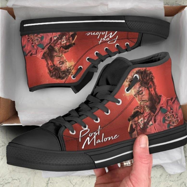 Post Malone Rapper Music Cool For Men And Women Sneakers High Top Shoes