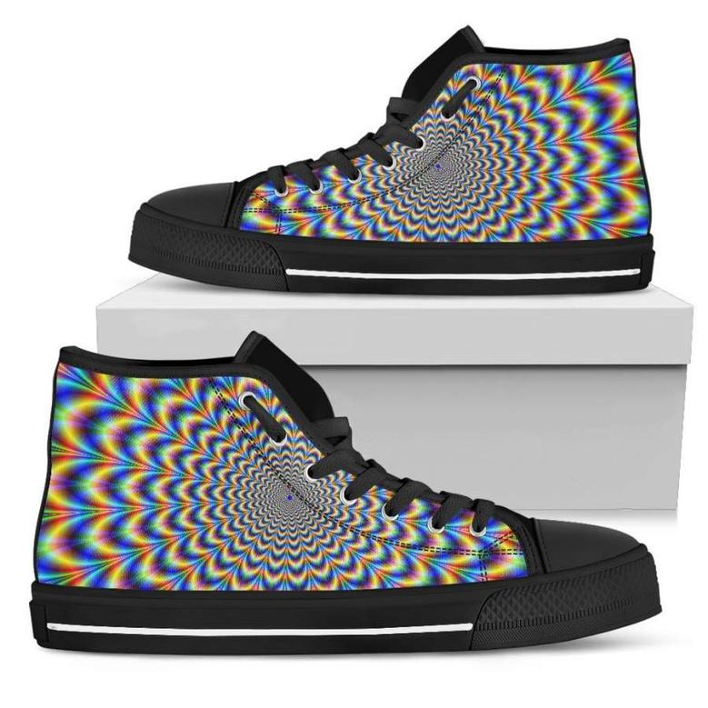 Psychedelic Wave Optical Illusion Men's High Top Shoes