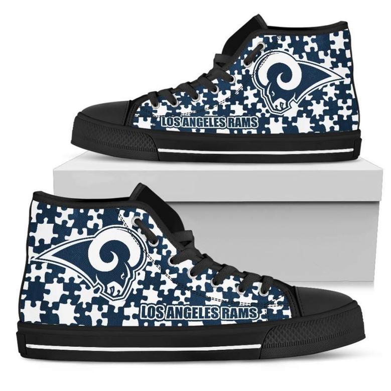 Puzzle Logo With Los Angeles Rams High Top Shoes