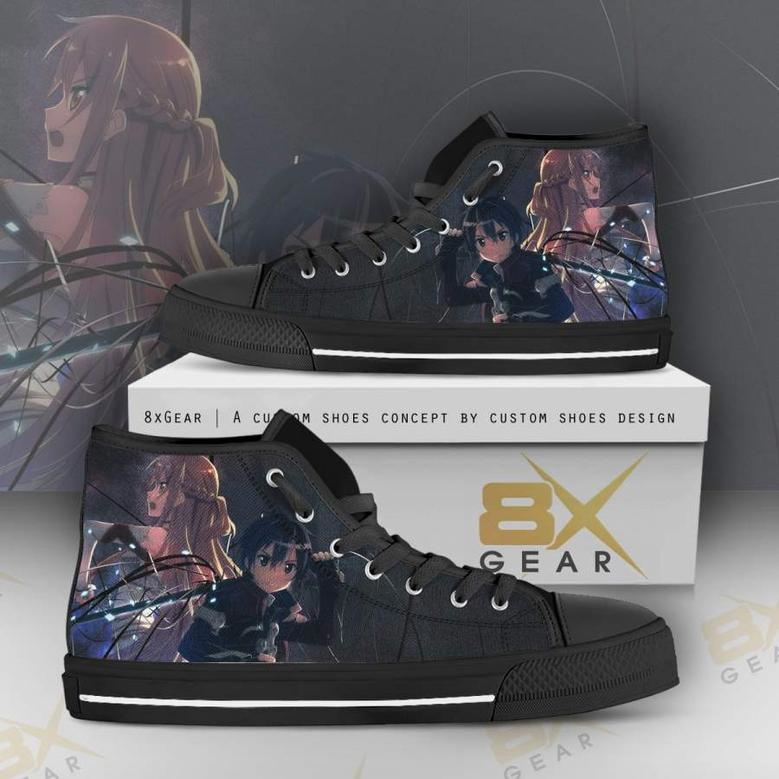 SAO High Top Shoes Asuna And Kazuto Attack Together