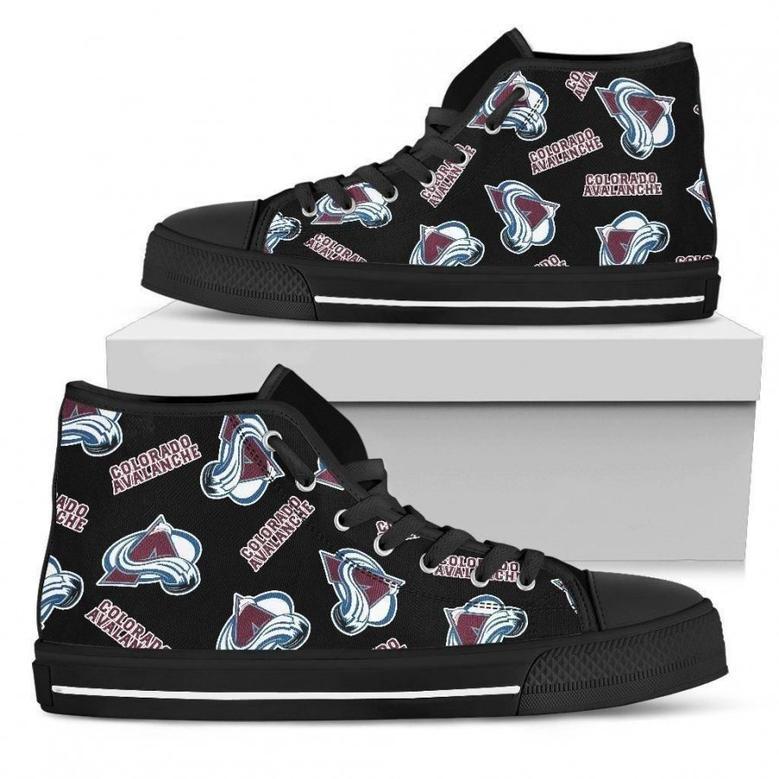 Script Logo Pattern Colorado Avalanche High Top Shoes