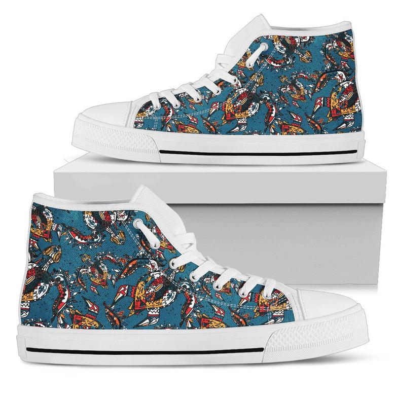 Sea Turtle Tribal Colorful Hand Drawn Women High Top Shoes