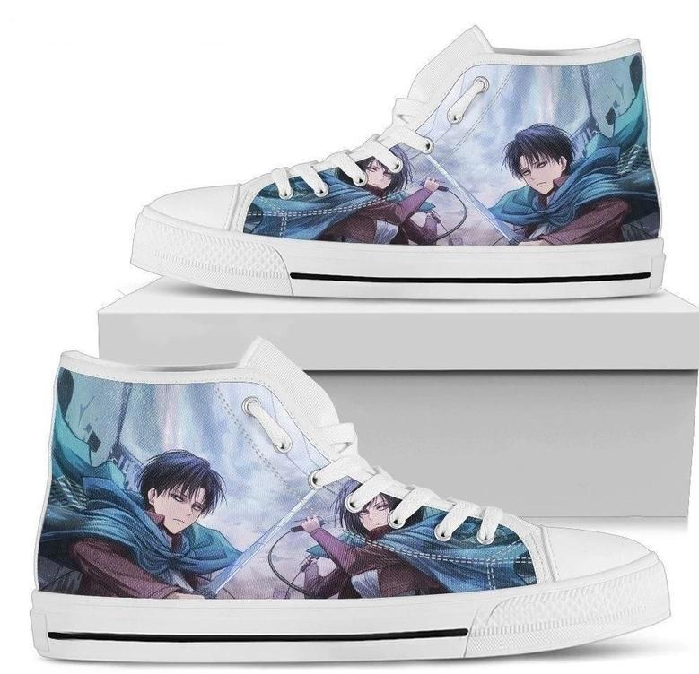 Shingeki no Kyoji Two Ackermans Attack On Titan Sneakers High Top Shoes