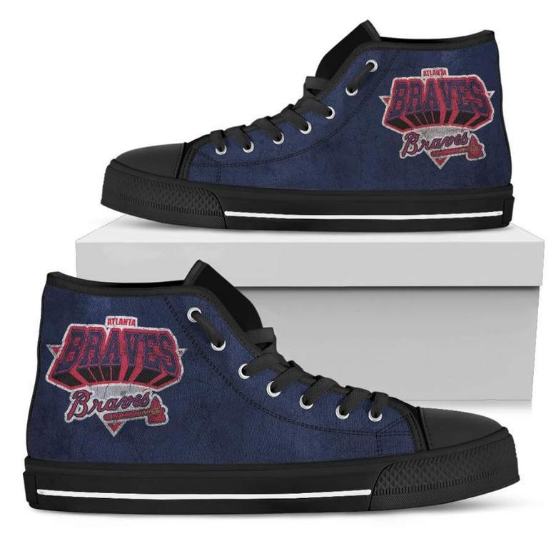 Simple Logo Atlanta Braves High Top Shoes