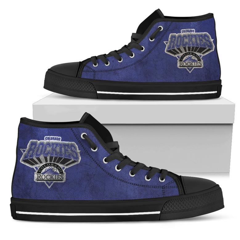 Simple Logo Colorado Rockies High Top Shoes