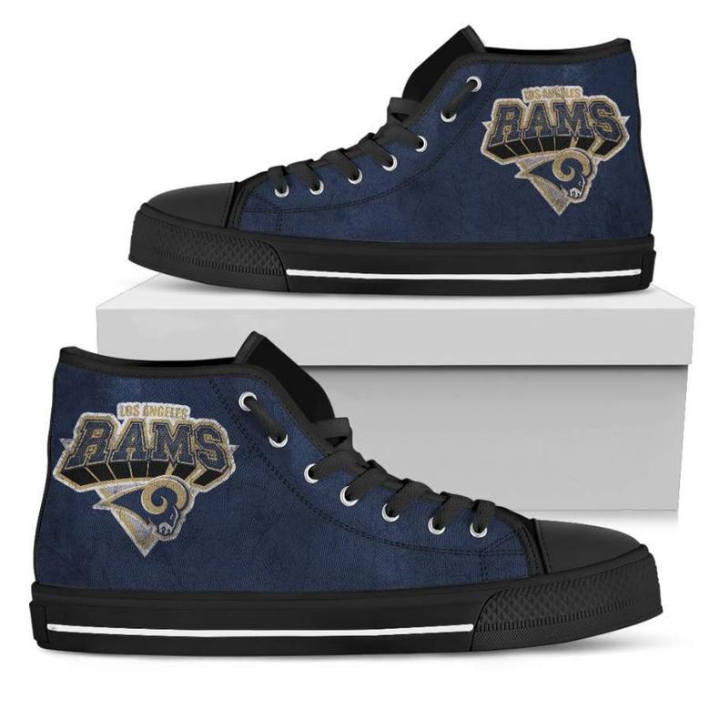 Simple Logo Los Angeles Rams High Top Shoes