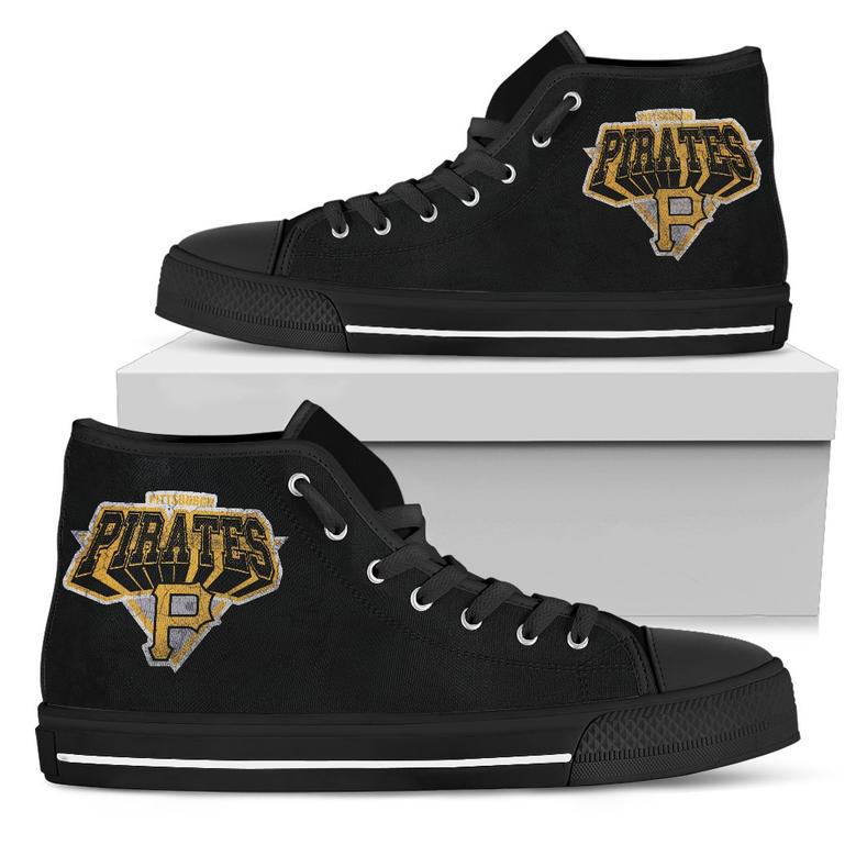 Simple Logo Pittsburgh Pirates High Top Shoes