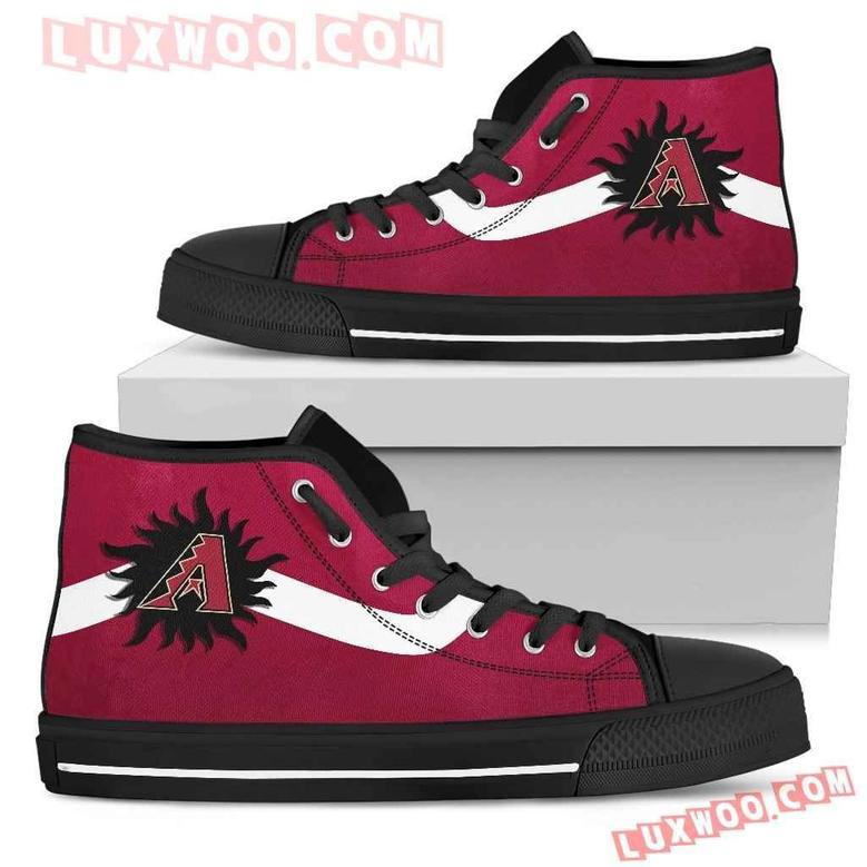 Simple Van Sun Flame Arizona Diamondbacks High Top Shoes Sport Sneakers