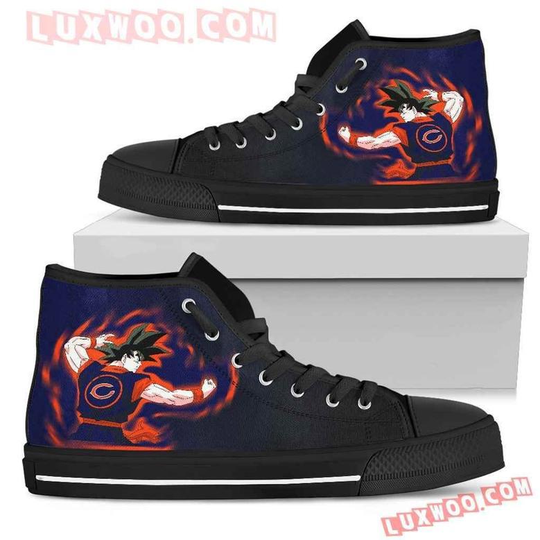 Son Goku Saiyan Power Chicago Bears High Top Shoes Sport Sneakers