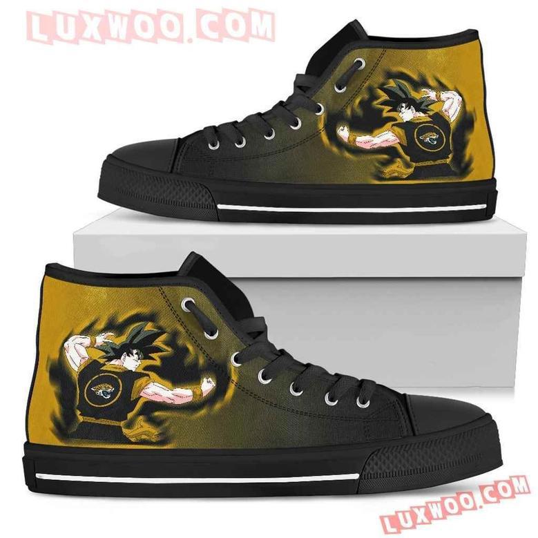 Son Goku Saiyan Power Jacksonville Jaguars High Top Shoes Sport Sneakers