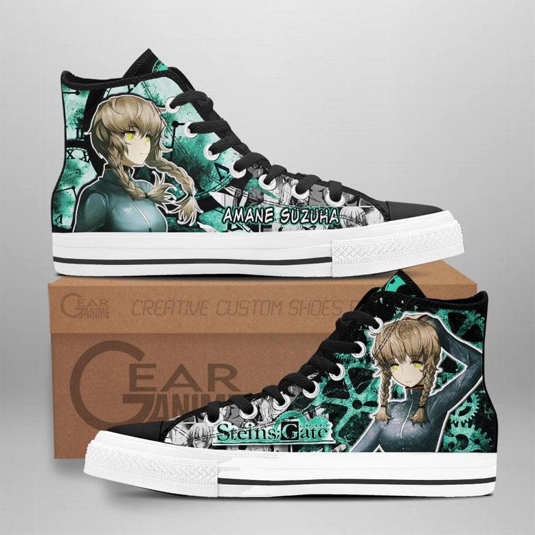 Steins Gate Amane Suzuha High Top Shoes Custom Manga Anime Sneakers