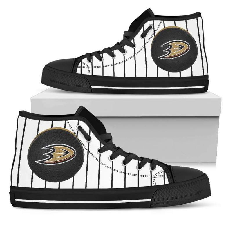 Straight Line With Deep Circle Anaheim Ducks High Top Shoes