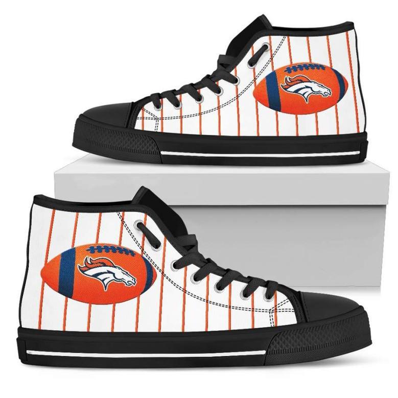 Straight Line With Deep Circle Denver Broncos High Top Shoes