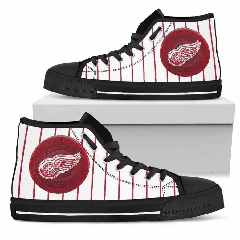 Straight Line With Deep Circle Detroit Red Wings High Top Shoes