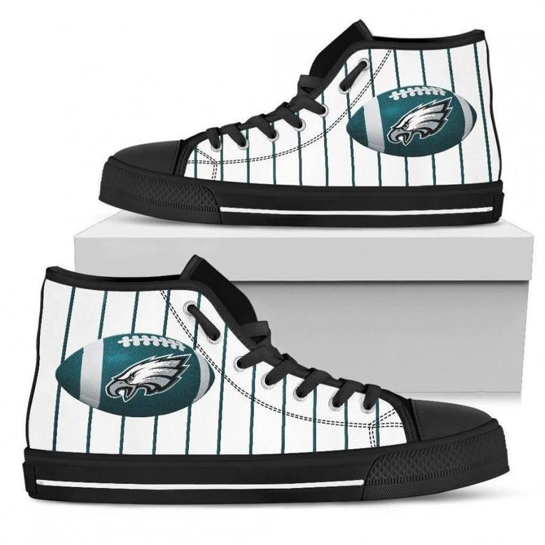 Straight Line With Deep Circle Philadelphia Eagles High Top Shoes