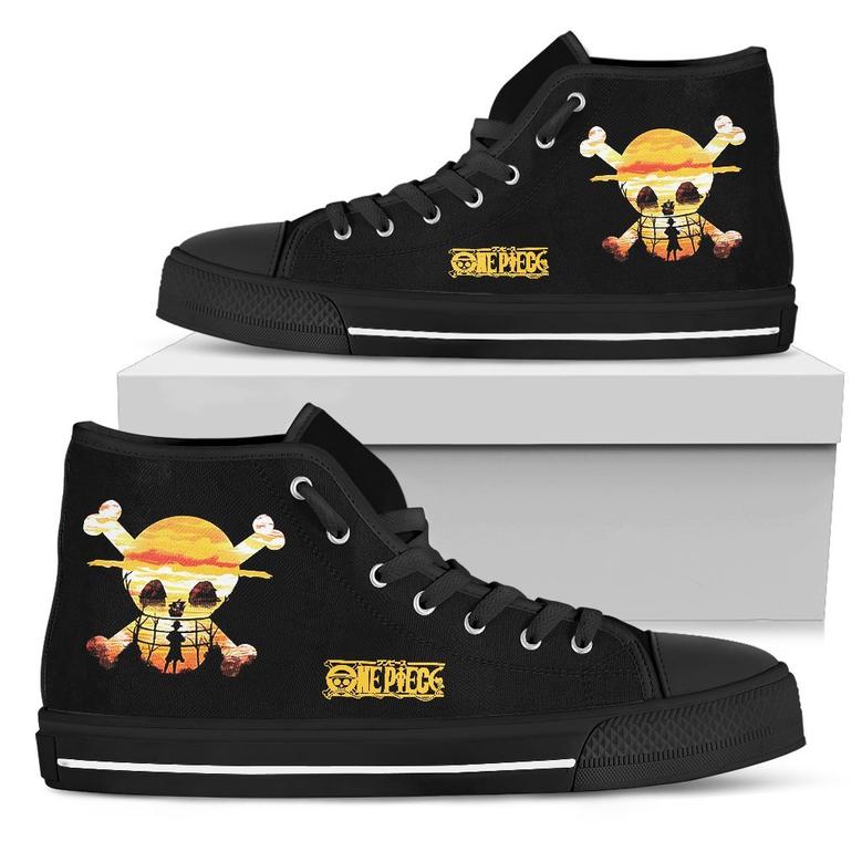 Straw Hat Sneakers High Top Shoes Anime One Piece Fan