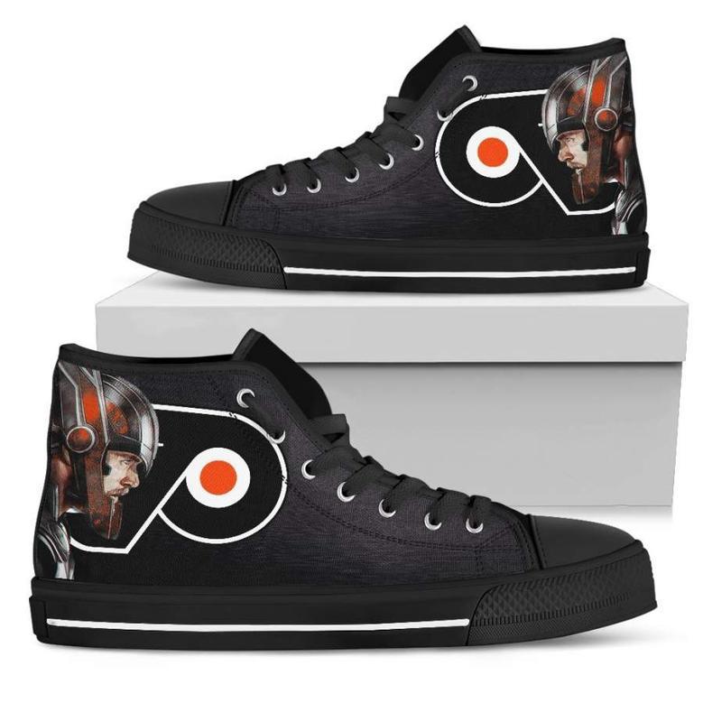 Thor Head Beside Philadelphia Flyers High Top Shoes