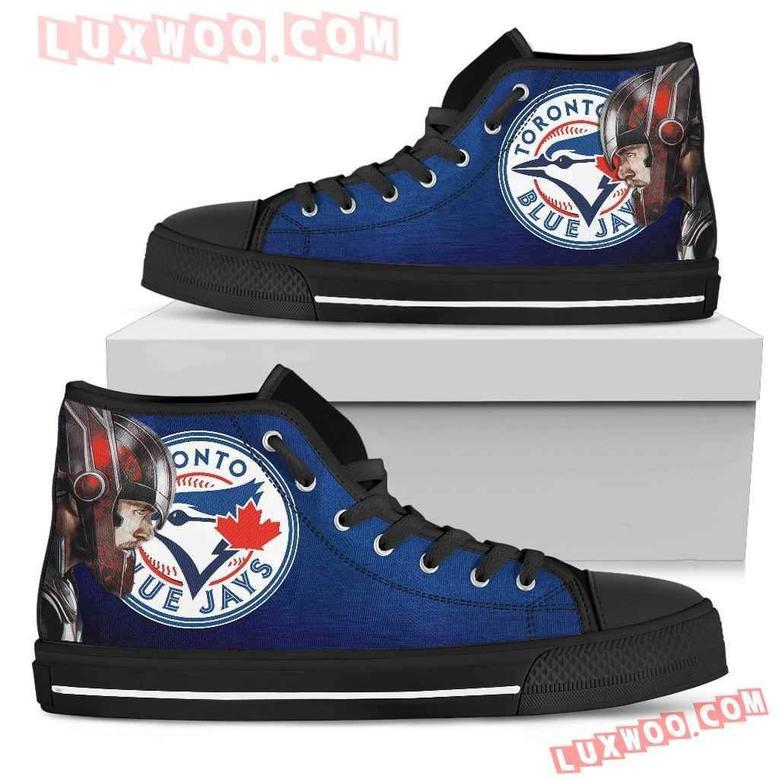 Thor Head Beside Toronto Blue Jays High Top Shoes Sport Sneakers