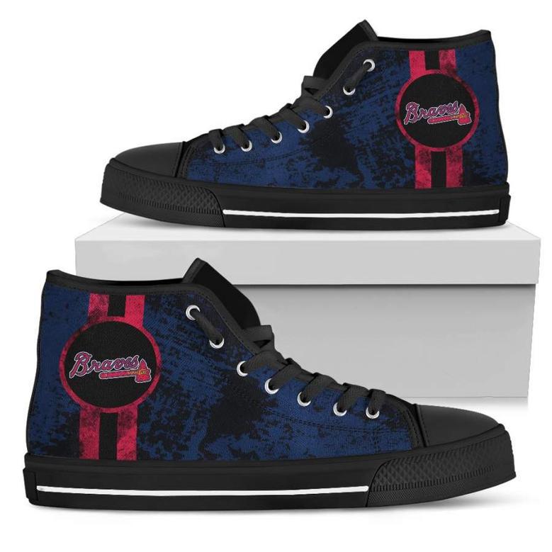 Triple Stripe Bar Dynamic Atlanta Braves High Top Shoes