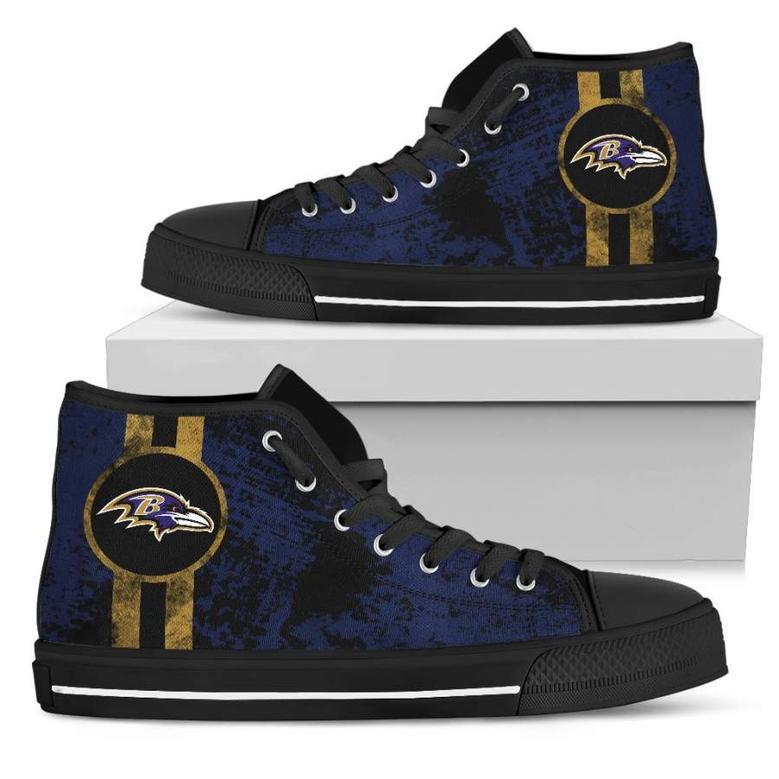 Triple Stripe Bar Dynamic Baltimore Ravens High Top Shoes