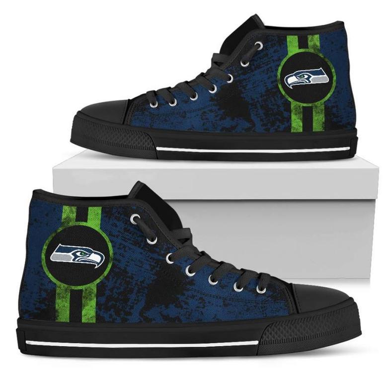 Triple Stripe Bar Dynamic Seattle Seahawks High Top Shoes