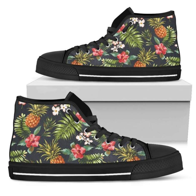 Tropical Hawaii Pineapple Pattern Print Men's High Top Shoes