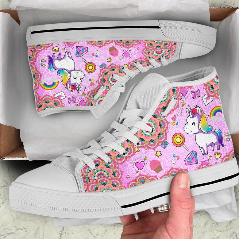 Unicorn Lovers Unique Friend Family Gift High Top Shoes