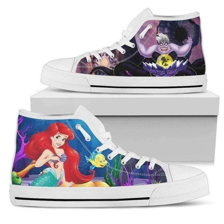 Ursula And Ariel Little Mermaid For Men And Women Sneakers High Top Shoes