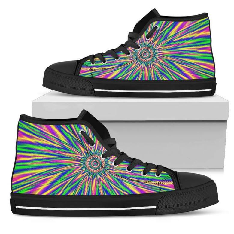 Vibrant Psychedelic Optical Illusion Men's High Top Shoes