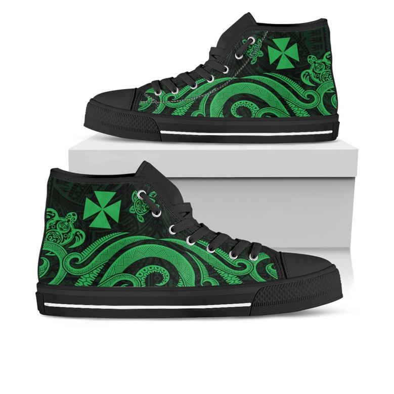 Wallis and Futuna High Top Shoes - Green Tentacle Turtle -