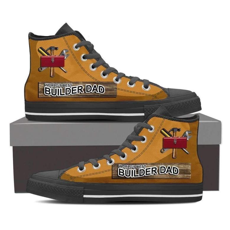 World'S Best Builder Dad Canvas Mens High Top Shoes Sneakers