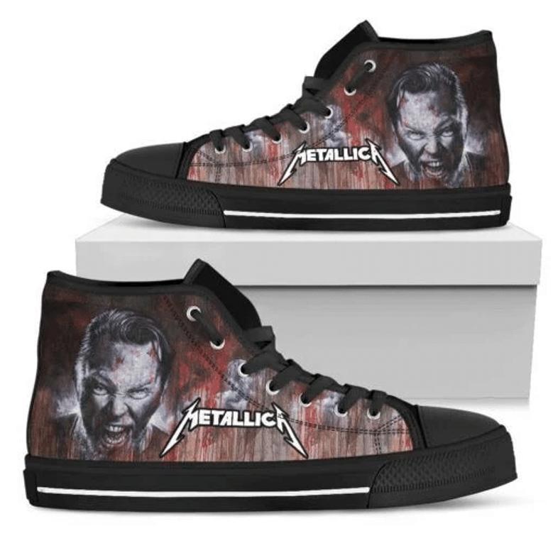 Zokastore? James Hetfield Metallica Shoes ? Lead Singer Of Metallica ? High Top Shoes