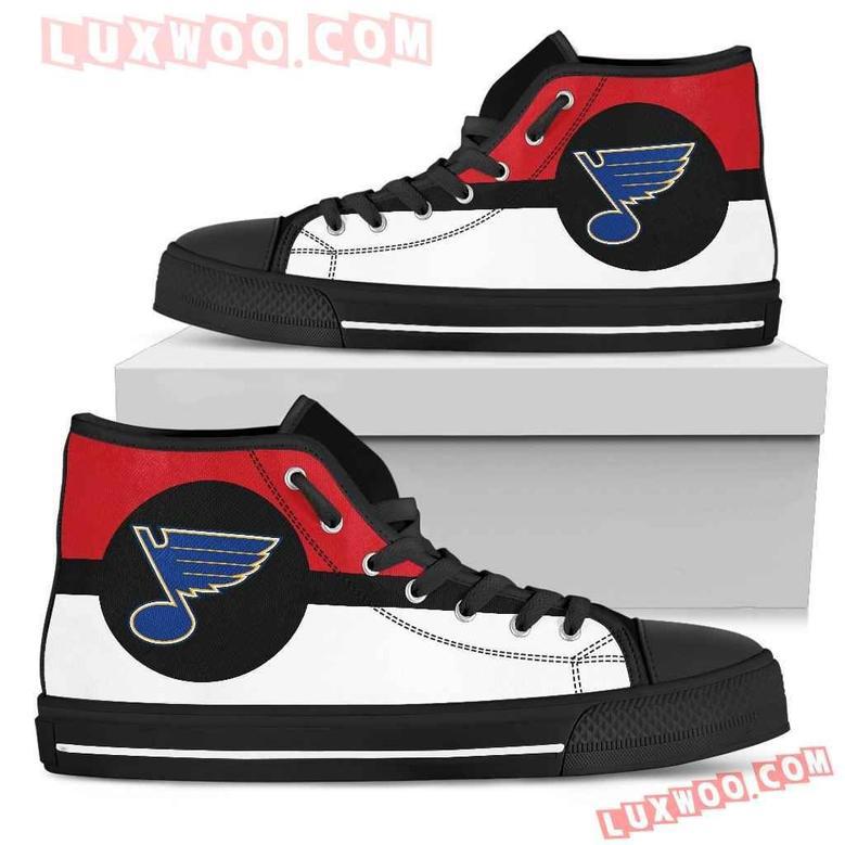 Bright Colours Open Sections Great Logo St Louis Blues High Top Shoes Sport Sneakers