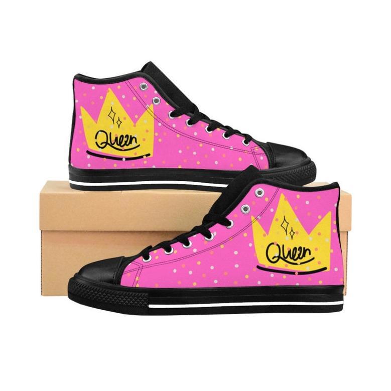 Cute, Girly Women'S / Teens Kawaii Queen Hightop Sneakers Kawaii Pastel Goth Cute Cute Style High