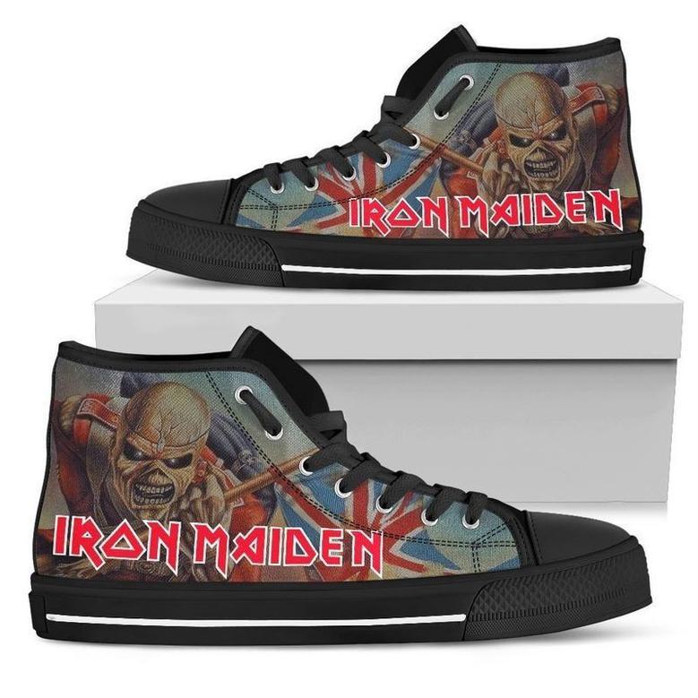 Iron Maiden Rock Band Music Design For Lovers Gift For Fan Custom Canvas High Top Shoes