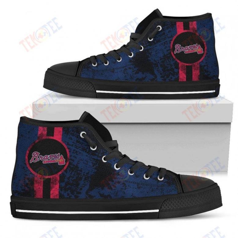 Mens Womens Atlanta Braves High Top Shoes Triple Stripe Bar Dynamic Shoes For Men Custom Shoes