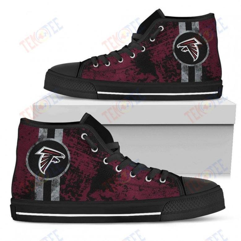 Mens Womens Atlanta Falcons High Top Shoes Triple Stripe Bar Dynamic Shoes For Men Custom Shoes