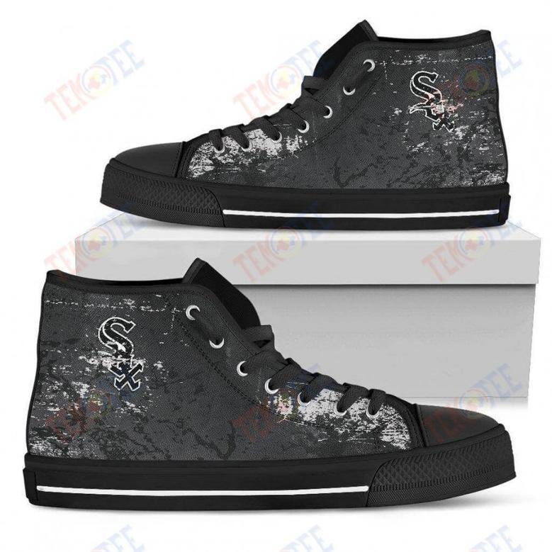 Mens Womens Chicago White Sox High Top Shoes Grunge Vintage Logo Printable