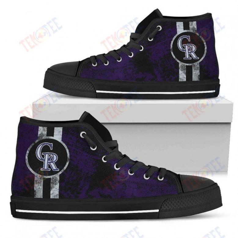 Mens Womens Colorado Rockies High Top Shoes Triple Stripe Bar Dynamic Shoes For Men Custom Shoes