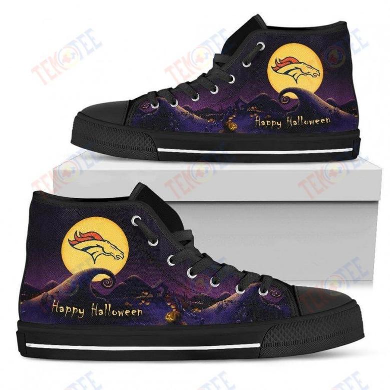 Mens Womens Denver Broncos High Top Shoes Angel Wings Printable Mens Sports Shoes