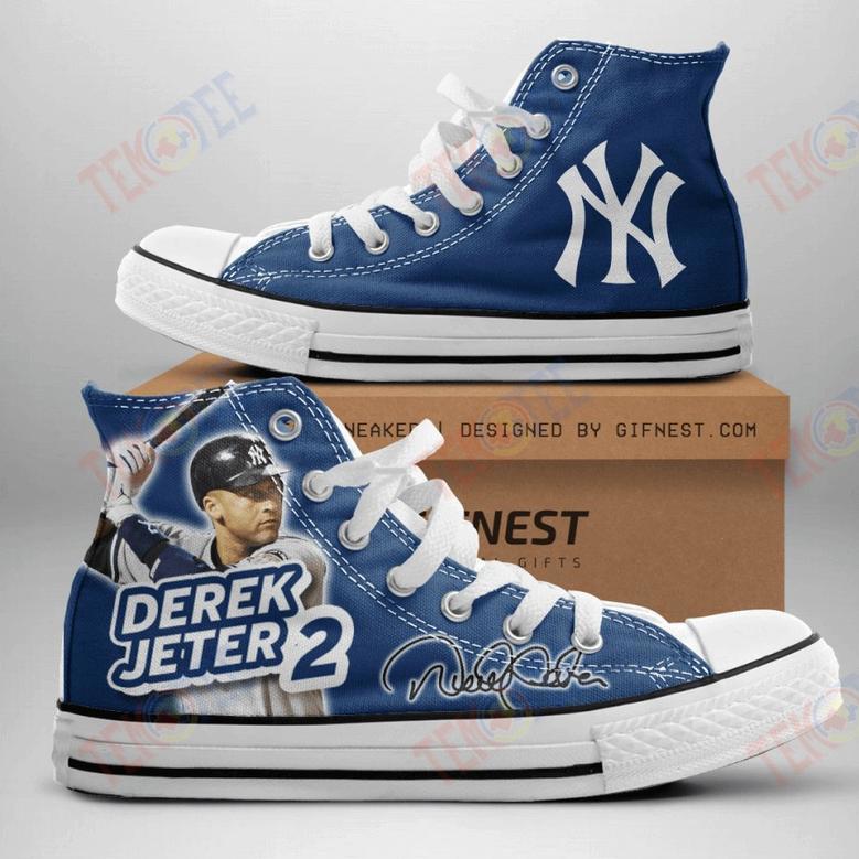 Mens Womens Derek Jeter New York Yankees High Top Shoes For Women Shoes For Men Derek Jeter Derek Jeter