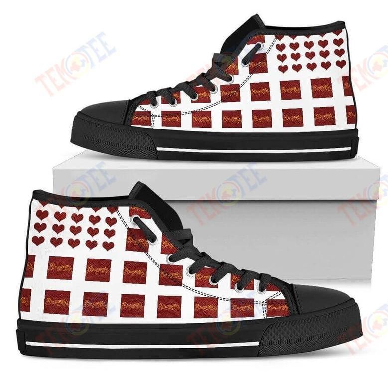 Mens Womens Great Atlanta Braves High Top Shoes Chocolate Lovely T Valentine Shoes