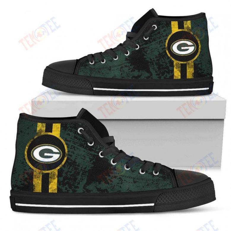 Mens Womens Green Bay Packers High Top Shoes Triple Stripe Bar Dynamic Shoes For Men Custom Shoes