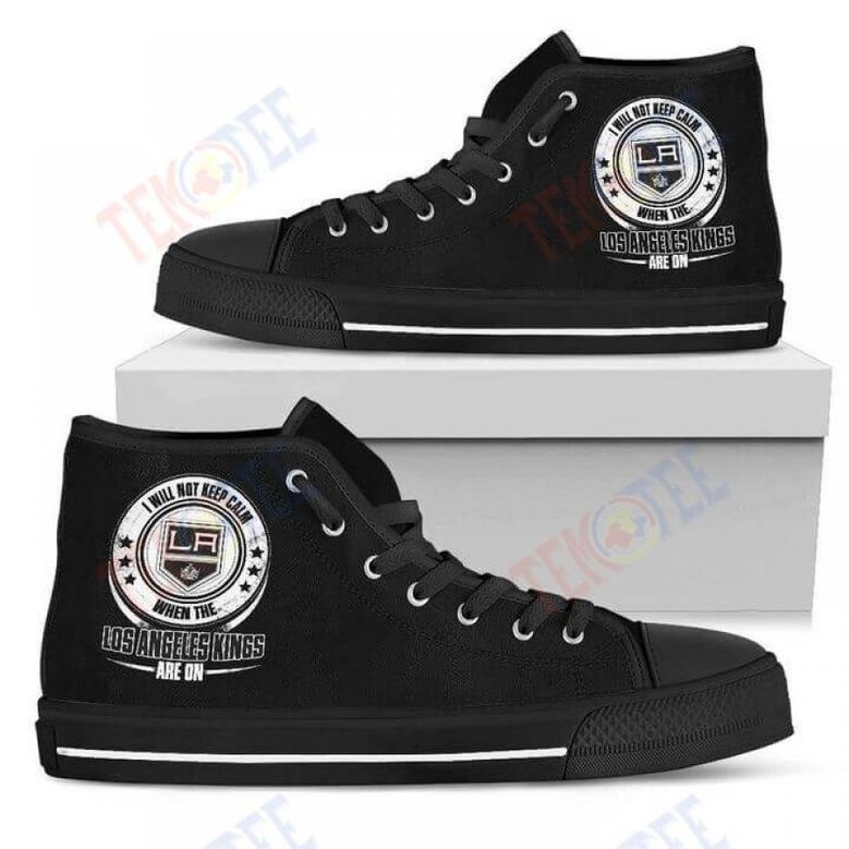 Mens Womens I Will Not Keep Calm Amazing Sporty Los Angeles Kings High Top Shoes