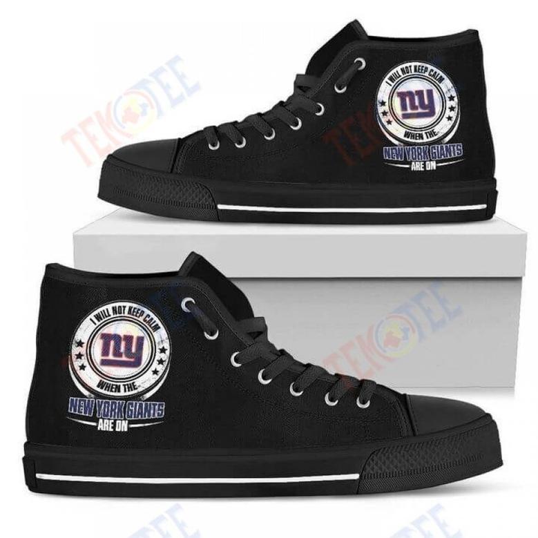 Mens Womens I Will Not Keep Calm Amazing Sporty New York Giants High Top Shoes