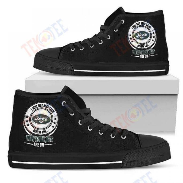 Mens Womens I Will Not Keep Calm Amazing Sporty New York Jets High Top Shoes